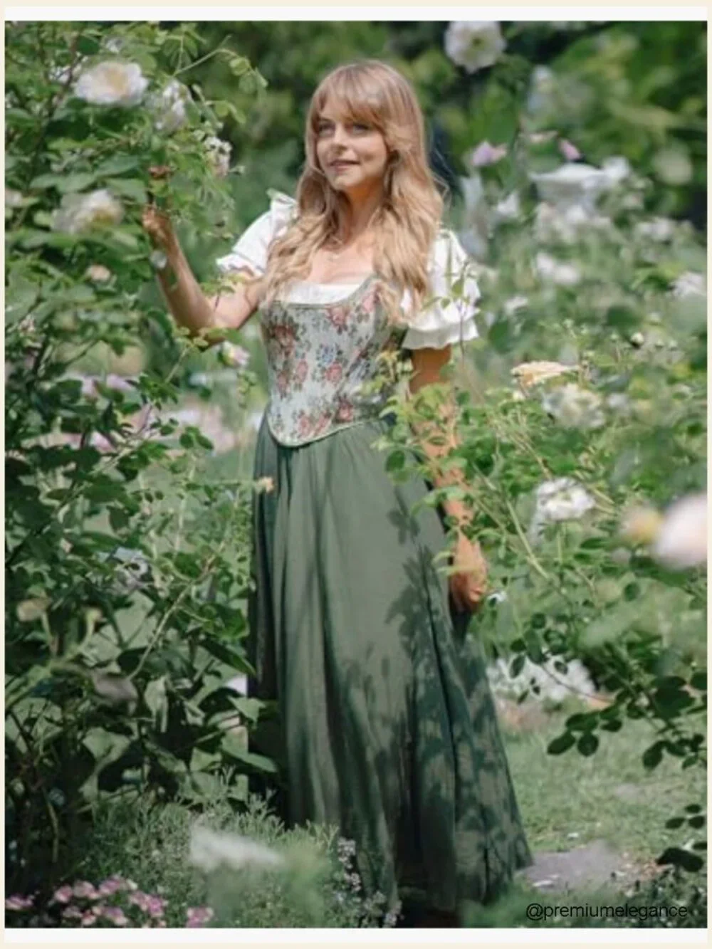 Maxi Skirt Flowy Boho Renaissance A-Line Long Skirt with Pockets - Picture 5 of 7